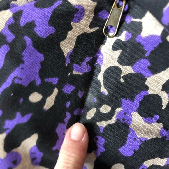Purple Leopard Print Canvas and Faux Leather Overnight Bag - Picture 14 of 16